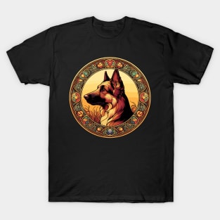 German Shepherd Gift - Alsation Dog - Art Nouveau Style T-Shirt